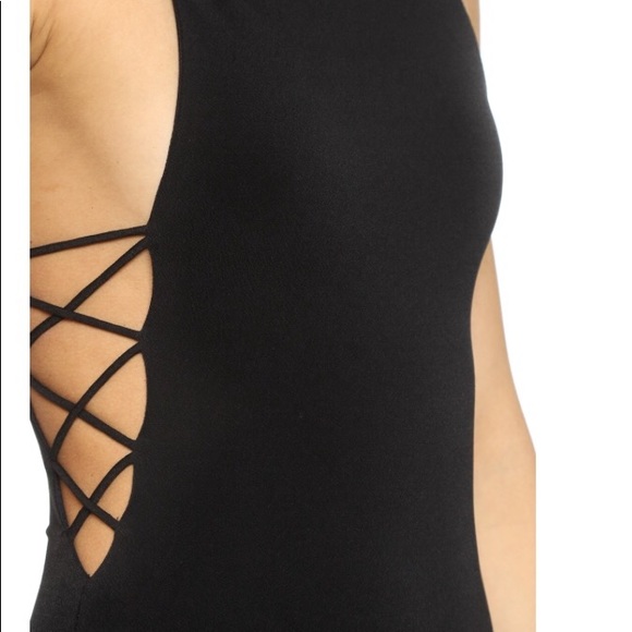 Alice+Olivia Black Kia Side Strap Dress - Picture 3 of 4